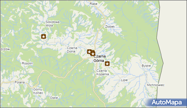 mapa Czarna Górna, Czarna Górna na mapie Targeo