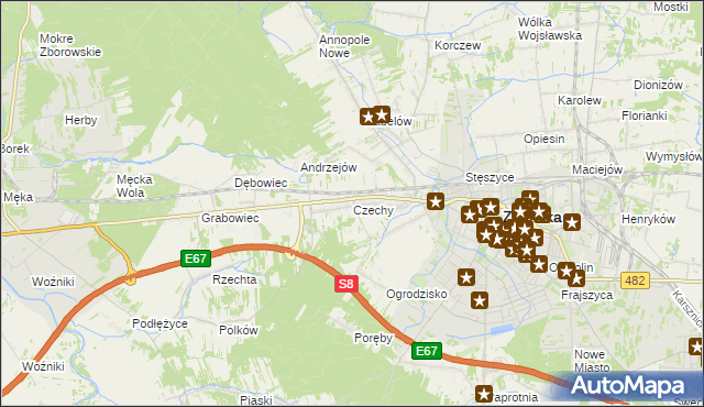 mapa Czechy gmina Zduńska Wola, Czechy gmina Zduńska Wola na mapie Targeo