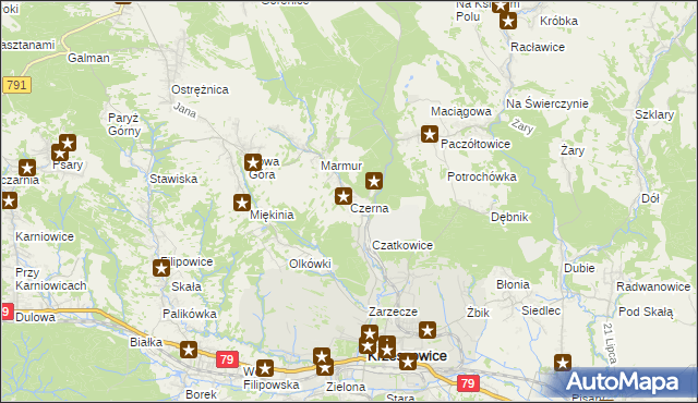 mapa Czerna gmina Krzeszowice, Czerna gmina Krzeszowice na mapie Targeo