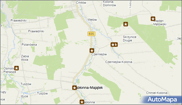 mapa Czerniejów gmina Jabłonna, Czerniejów gmina Jabłonna na mapie Targeo