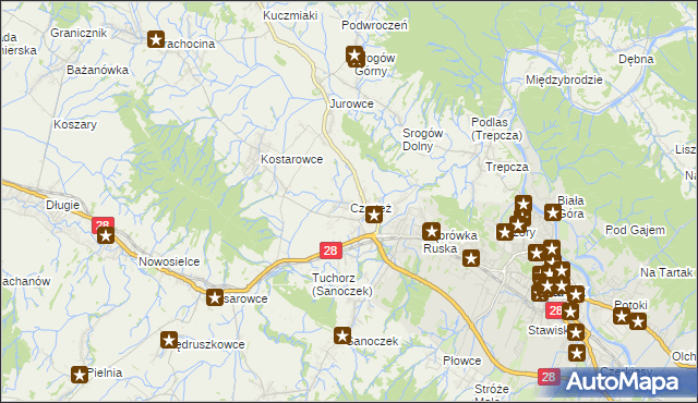 mapa Czerteż, Czerteż na mapie Targeo