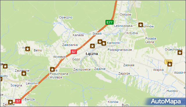 mapa Czerwona Górka gmina Łączna, Czerwona Górka gmina Łączna na mapie Targeo