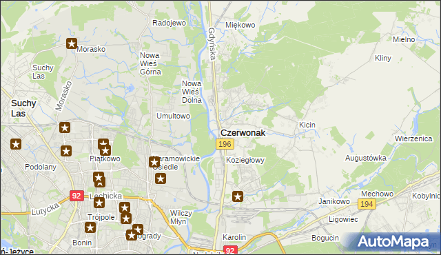 mapa Czerwonak, Czerwonak na mapie Targeo