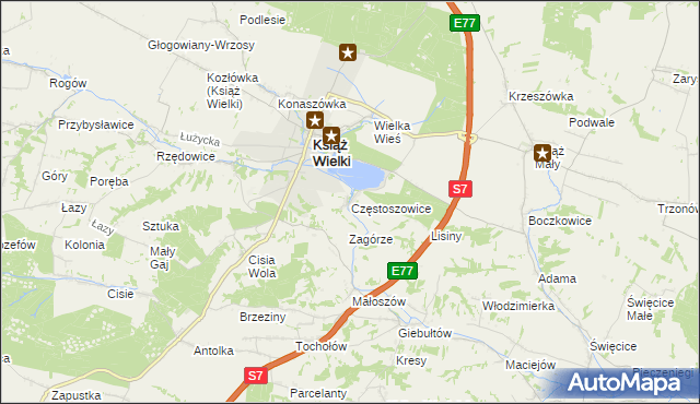 mapa Częstoszowice, Częstoszowice na mapie Targeo