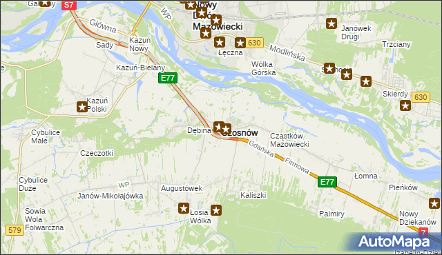 mapa Czosnów, Czosnów na mapie Targeo