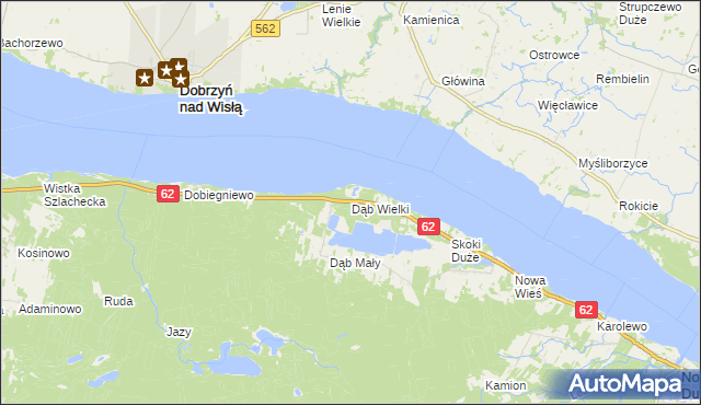 mapa Dąb Wielki, Dąb Wielki na mapie Targeo