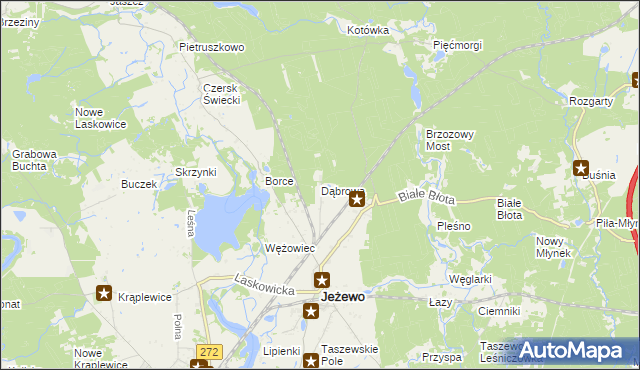 mapa Dąbrowa gmina Jeżewo, Dąbrowa gmina Jeżewo na mapie Targeo