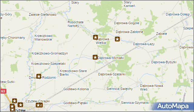 mapa Dąbrowa-Michałki, Dąbrowa-Michałki na mapie Targeo