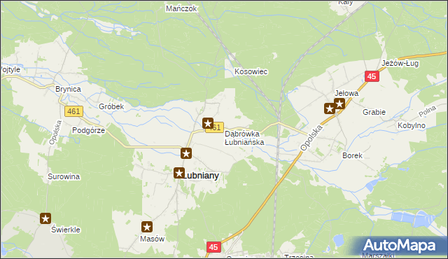 mapa Dąbrówka Łubniańska, Dąbrówka Łubniańska na mapie Targeo