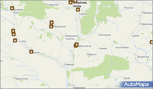 mapa Dalborowice, Dalborowice na mapie Targeo