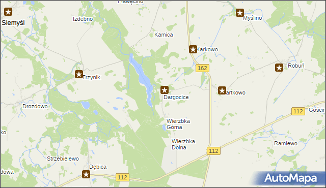 mapa Dargocice, Dargocice na mapie Targeo