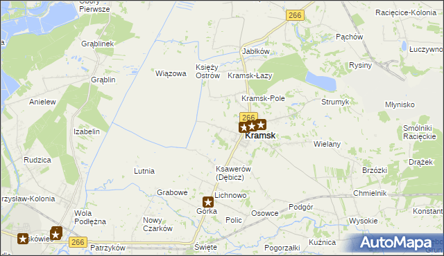 mapa Dębicz gmina Kramsk, Dębicz gmina Kramsk na mapie Targeo