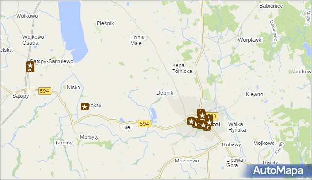 mapa Dębnik gmina Reszel, Dębnik gmina Reszel na mapie Targeo