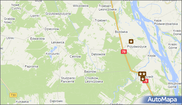 mapa Dębowola, Dębowola na mapie Targeo