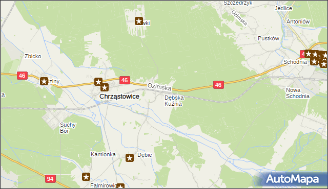 mapa Dębska Kuźnia, Dębska Kuźnia na mapie Targeo