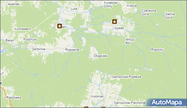 mapa Długojów, Długojów na mapie Targeo
