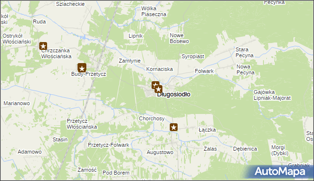 mapa Długosiodło, Długosiodło na mapie Targeo