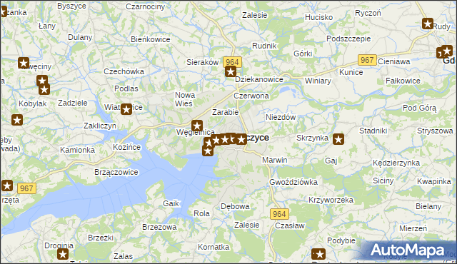 mapa Dobczyce, Dobczyce na mapie Targeo