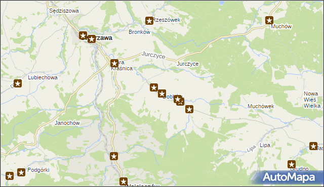 mapa Dobków gmina Świerzawa, Dobków gmina Świerzawa na mapie Targeo