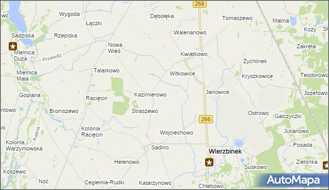 mapa Dobra Wola gmina Wierzbinek, Dobra Wola gmina Wierzbinek na mapie Targeo