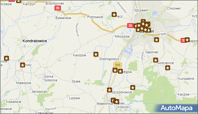 mapa Dobrogoszcz gmina Strzelin, Dobrogoszcz gmina Strzelin na mapie Targeo