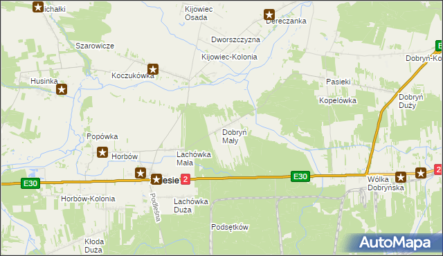 mapa Dobryń Mały, Dobryń Mały na mapie Targeo