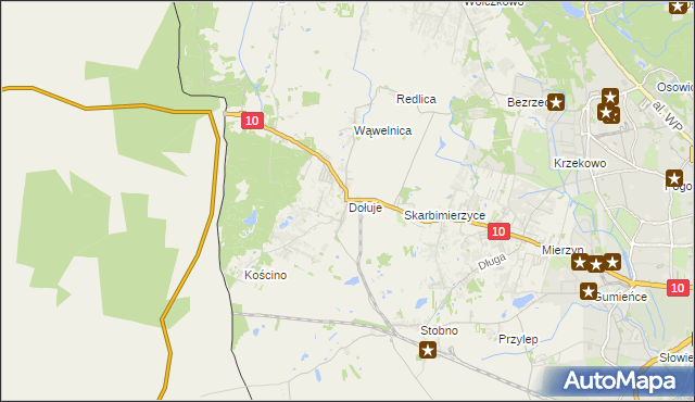 mapa Dołuje, Dołuje na mapie Targeo