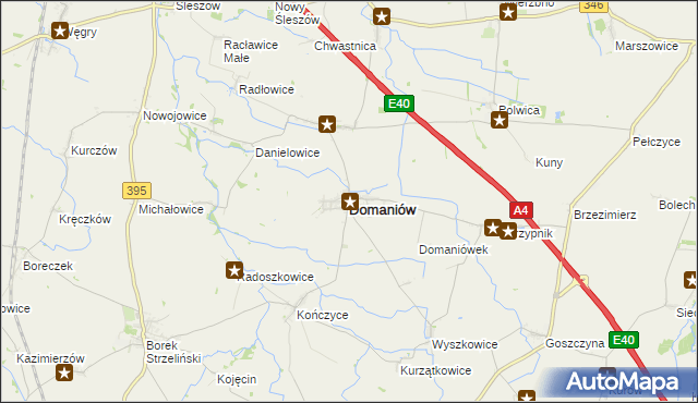 mapa Domaniów powiat oławski, Domaniów powiat oławski na mapie Targeo