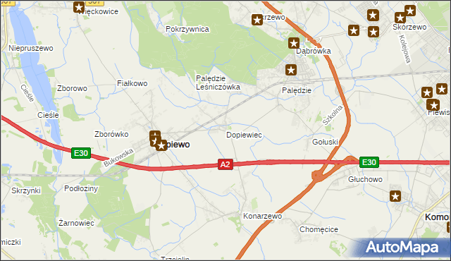 mapa Dopiewiec, Dopiewiec na mapie Targeo