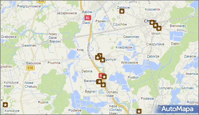 mapa Drogomyśl, Drogomyśl na mapie Targeo