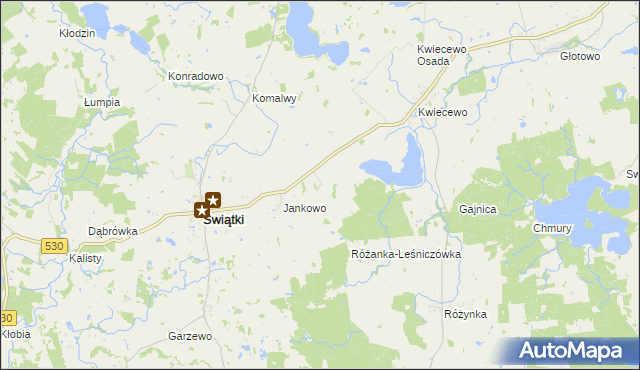 mapa Drzazgi gmina Świątki, Drzazgi gmina Świątki na mapie Targeo