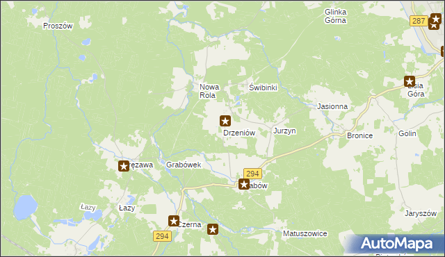 mapa Drzeniów gmina Tuplice, Drzeniów gmina Tuplice na mapie Targeo