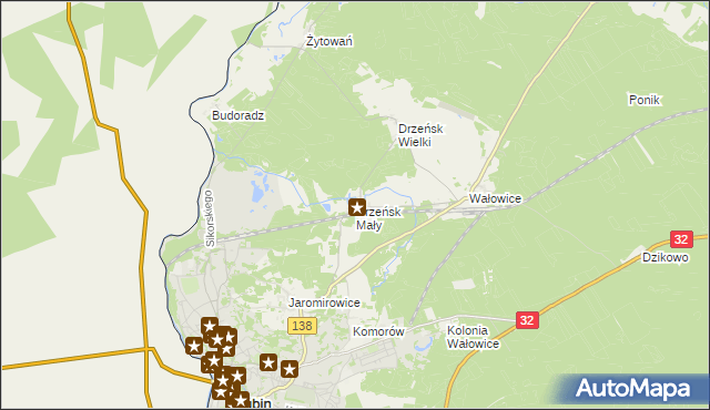 mapa Drzeńsk Mały, Drzeńsk Mały na mapie Targeo