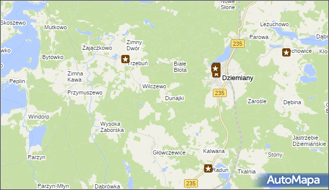mapa Dunajki, Dunajki na mapie Targeo