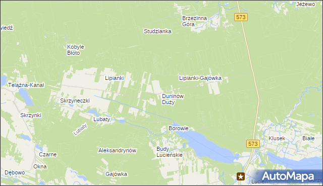 mapa Duninów Duży, Duninów Duży na mapie Targeo
