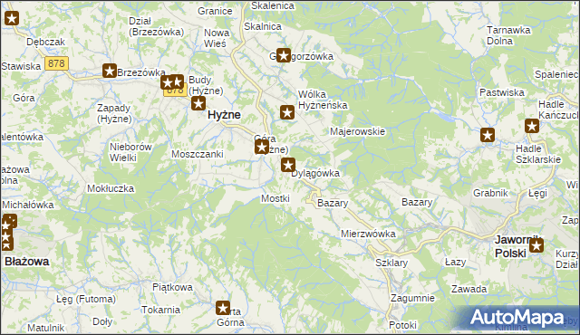 mapa Dylągówka, Dylągówka na mapie Targeo