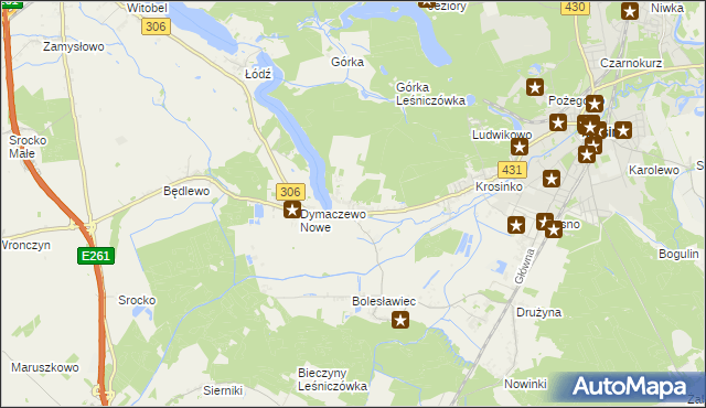 mapa Dymaczewo Stare, Dymaczewo Stare na mapie Targeo