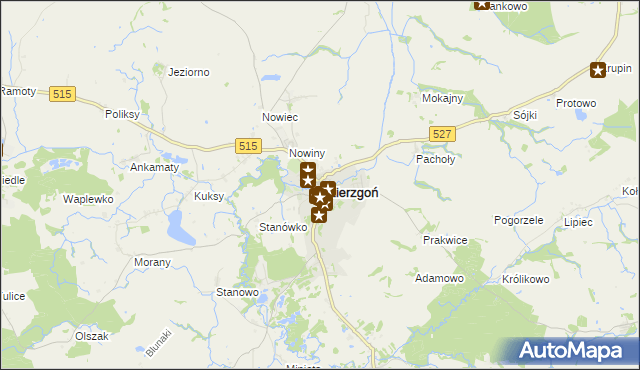 mapa Dzierzgoń, Dzierzgoń na mapie Targeo