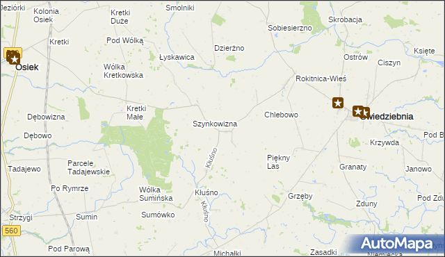 mapa Dzierzno, Dzierzno na mapie Targeo