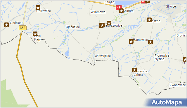 mapa Dziewiętlice, Dziewiętlice na mapie Targeo