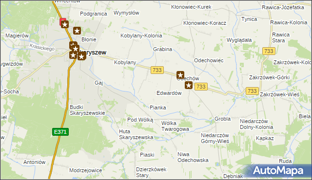 mapa Edwardów gmina Skaryszew, Edwardów gmina Skaryszew na mapie Targeo