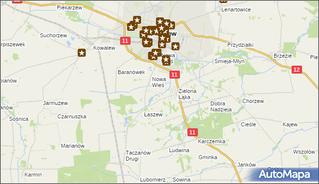 mapa Folusz gmina Pleszew, Folusz gmina Pleszew na mapie Targeo