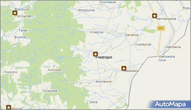 mapa Fredropol, Fredropol na mapie Targeo