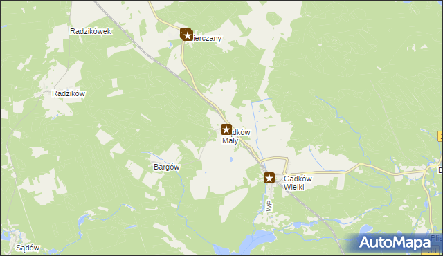 mapa Gądków Mały, Gądków Mały na mapie Targeo