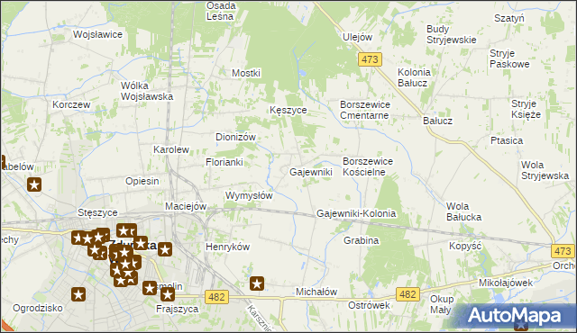 mapa Gajewniki, Gajewniki na mapie Targeo