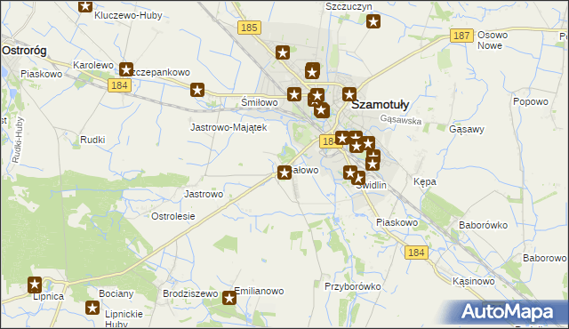 mapa Gałowo gmina Szamotuły, Gałowo gmina Szamotuły na mapie Targeo