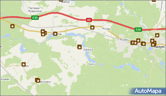 mapa Garbicz, Garbicz na mapie Targeo