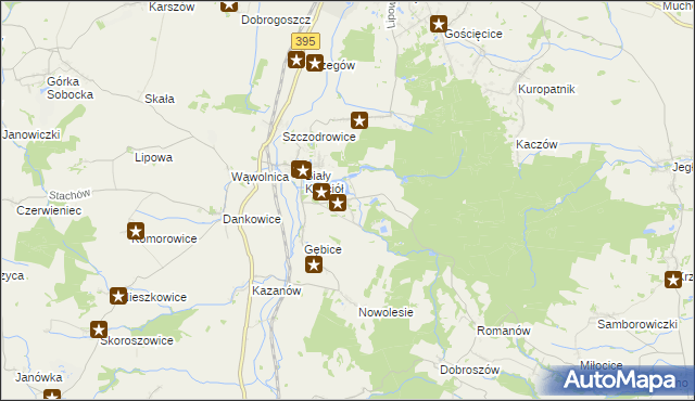 mapa Gębczyce, Gębczyce na mapie Targeo