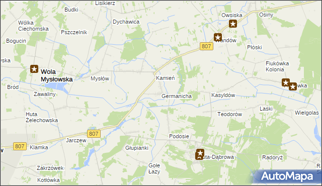 mapa Germanicha, Germanicha na mapie Targeo