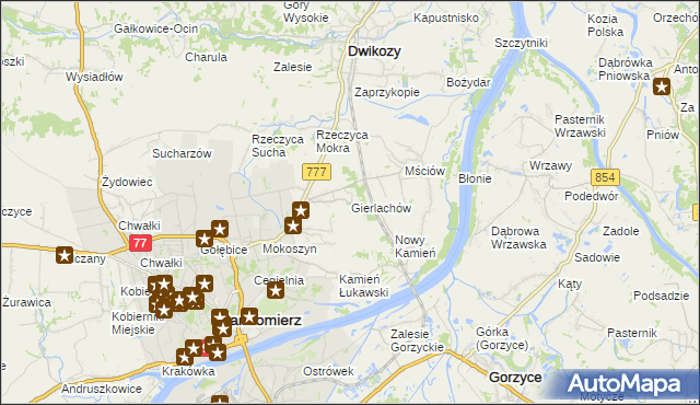 mapa Gierlachów, Gierlachów na mapie Targeo